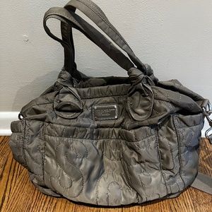 Marc Jacobs Quartz Grey Quilted  Diaper Bag